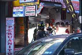 FDNY Responds To Building Fire On Roosevelt Avenue In Woodside Neighborhood Of Queens New York City