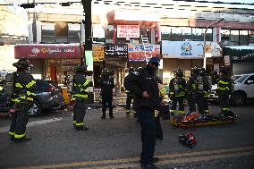 FDNY Responds To Building Fire On Roosevelt Avenue In Woodside Neighborhood Of Queens New York City