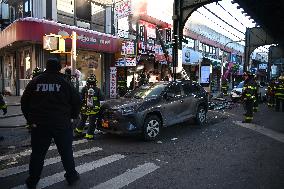 FDNY Responds To Building Fire On Roosevelt Avenue In Woodside Neighborhood Of Queens New York City