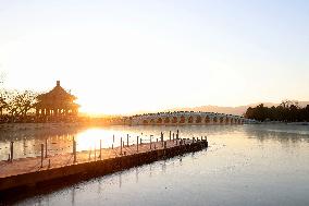 Winter Scenery Of Summer Palace In Beijing