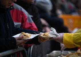 Annual Christmas Food Handout For People In Need In Krakow