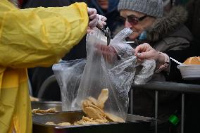 Annual Christmas Food Handout For People In Need In Krakow