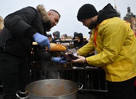 Annual Christmas Food Handout For People In Need In Krakow