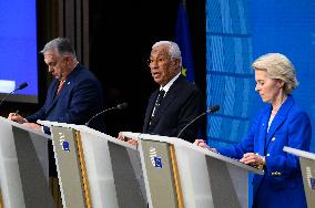 Joint Press Conference - Antonio Costa - Ursula Von Der Leyen - Victor Orban