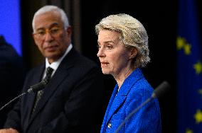 Joint Press Conference - Antonio Costa - Ursula Von Der Leyen - Victor Orban