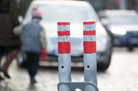 Anti Terrorism Security Barrier In Cologne Christmas Market