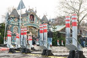 Anti Terrorism Security Barrier In Cologne Christmas Market