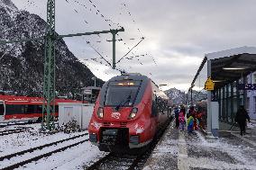 Train Station Mittenwald, Bavaria In Winter