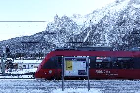 Train Station Mittenwald, Bavaria In Winter