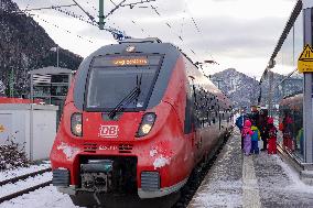 Train Station Mittenwald, Bavaria In Winter