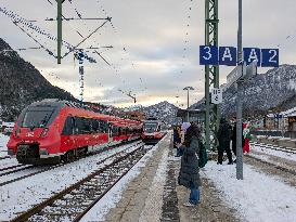 Train Station Mittenwald, Bavaria In Winter