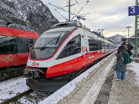 Train Station Mittenwald, Bavaria In Winter