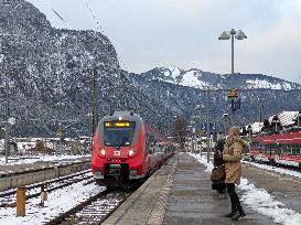 Train Station Garmisch-Partenkirchen, Bavaria In Winter