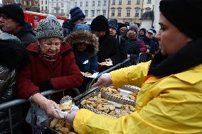 Christmas Eve For Homeless And People In In Need In Krakow