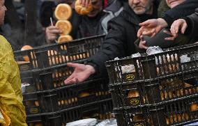 Annual Christmas Food Handout For People In Need In Krakow