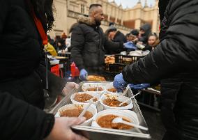 Annual Christmas Food Handout For People In Need In Krakow