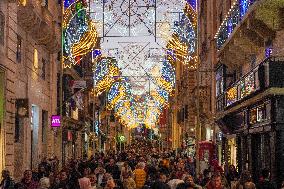 Christmas Decorations in Valletta, Malta