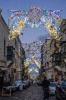 Christmas Decorations in Valletta, Malta