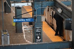 Woman Dead After Being Lit On Fire By Man As She Slept On An F MTA Subway Train In Coney Island Section Of Brooklyn New York