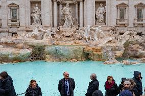 Reopening Of The Trevi Fountain After Renovation In Rome