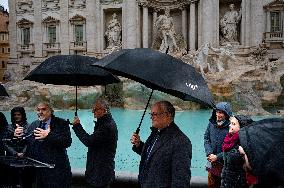 Reopening Of The Trevi Fountain After Renovation In Rome