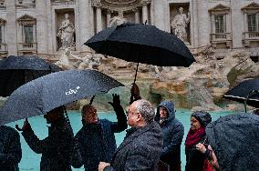 Reopening Of The Trevi Fountain After Renovation In Rome