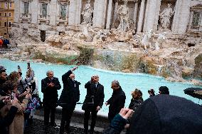 Reopening Of The Trevi Fountain After Renovation In Rome