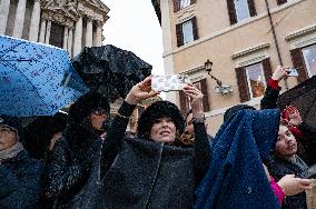 Reopening Of The Trevi Fountain After Renovation In Rome