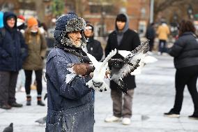 Bird Man Larry  -  Washington Square Park Pigeon Master