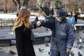 Bird Man Larry  -  Washington Square Park Pigeon Master