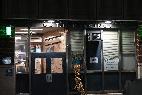 NYPD Crime Scene Investigators Stage At 60th Precinct In Coney Island Brooklyn New York Where Suspect In Fire Setting Attack On