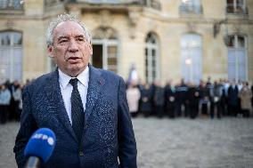 PM Bayrou Observes A Minute Of Silence - Paris