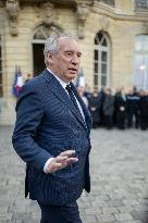 PM Bayrou Observes A Minute Of Silence - Paris