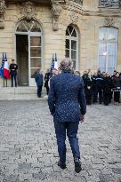 PM Bayrou Observes A Minute Of Silence - Paris