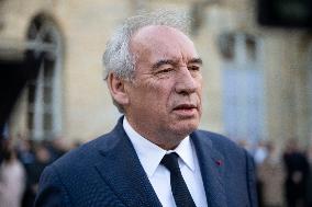 PM Bayrou Observes A Minute Of Silence - Paris