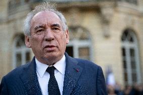 PM Bayrou Observes A Minute Of Silence - Paris