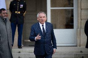 PM Bayrou Observes A Minute Of Silence - Paris