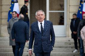 PM Bayrou Observes A Minute Of Silence - Paris