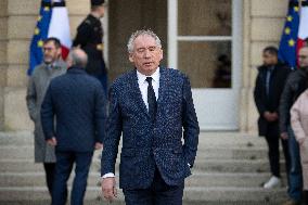 PM Bayrou Observes A Minute Of Silence - Paris