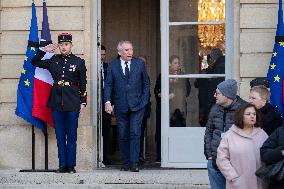 PM Bayrou Observes A Minute Of Silence - Paris