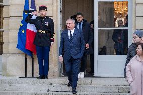 PM Bayrou Observes A Minute Of Silence - Paris