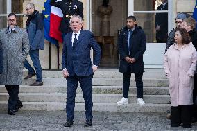 PM Bayrou Observes A Minute Of Silence - Paris