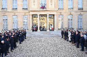 President Macron Observes A Minute Of Silence - Paris