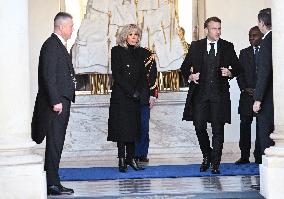 President Macron Observes A Minute Of Silence - Paris