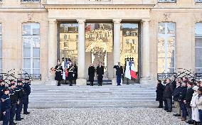 President Macron Observes A Minute Of Silence - Paris