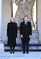 President Macron Observes A Minute Of Silence - Paris