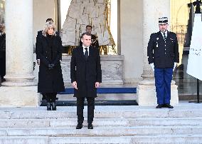 President Macron Observes A Minute Of Silence - Paris