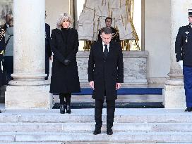 President Macron Observes A Minute Of Silence - Paris