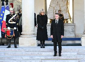 President Macron Observes A Minute Of Silence - Paris