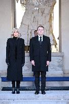 President Macron Observes A Minute Of Silence - Paris